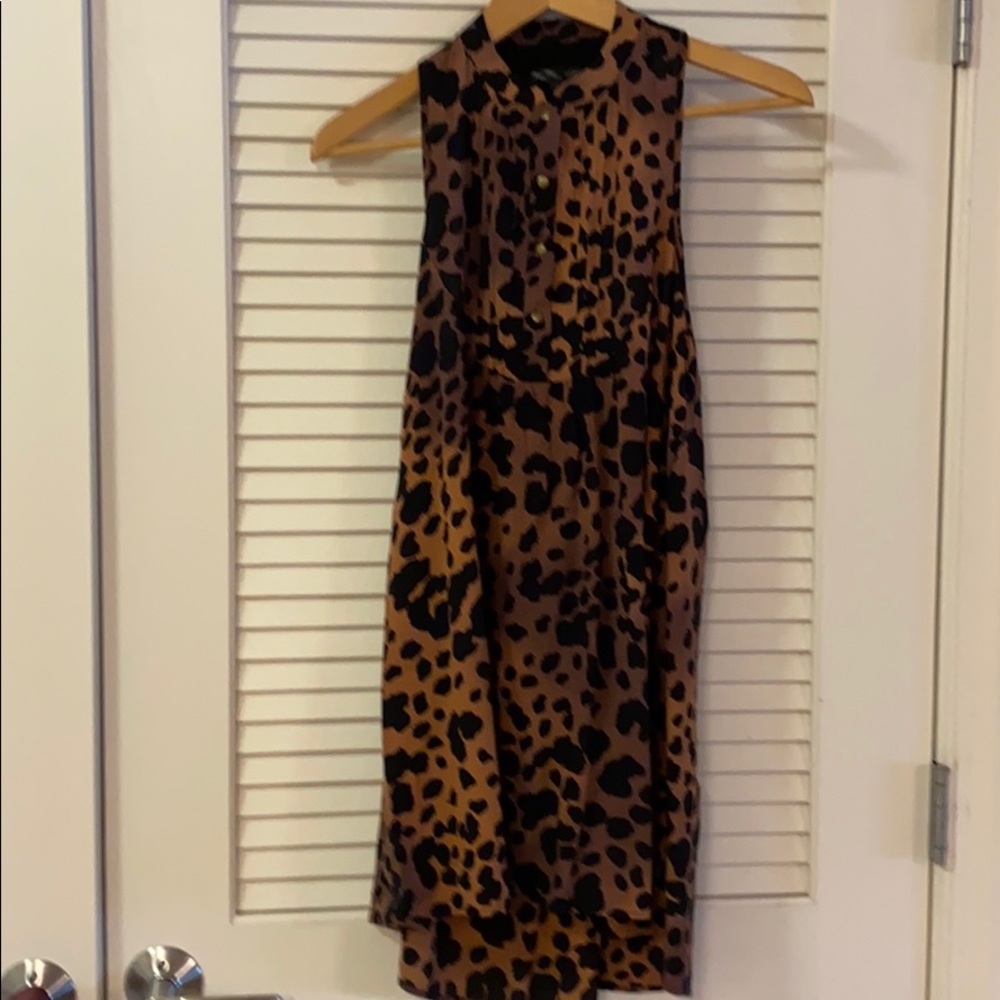 Leopard print high low dress